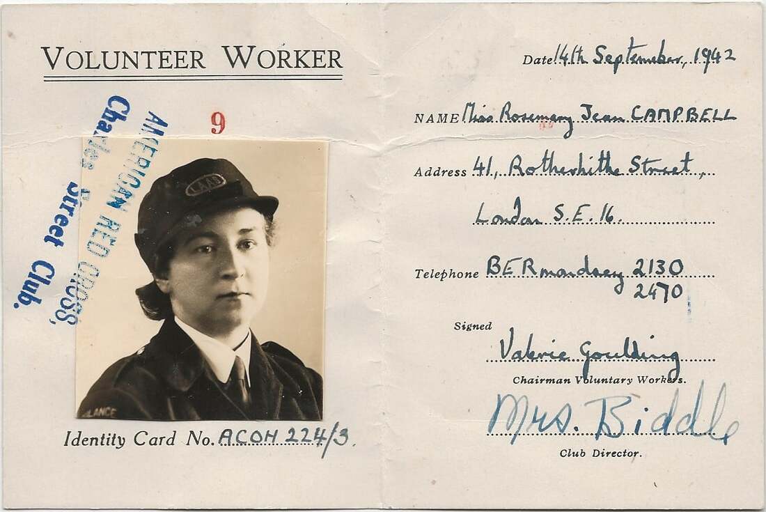 Jean Campbell's American Red Cross ID card