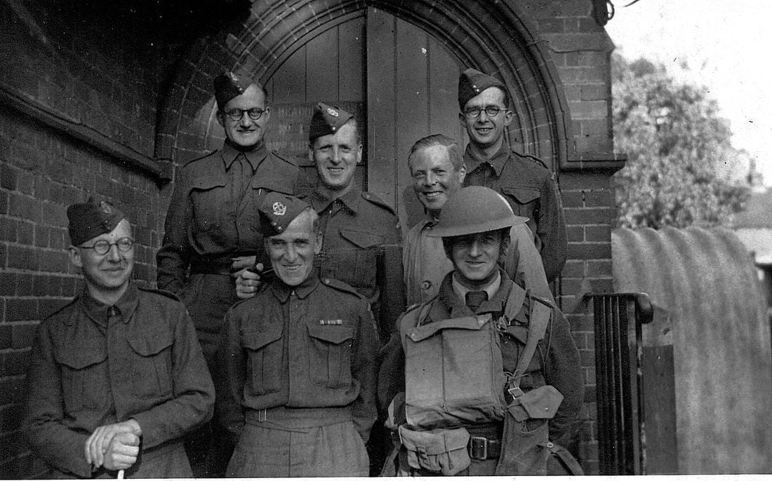 John Edward (Ted) Priddis (back right) with other members of Bushey Home Guard
