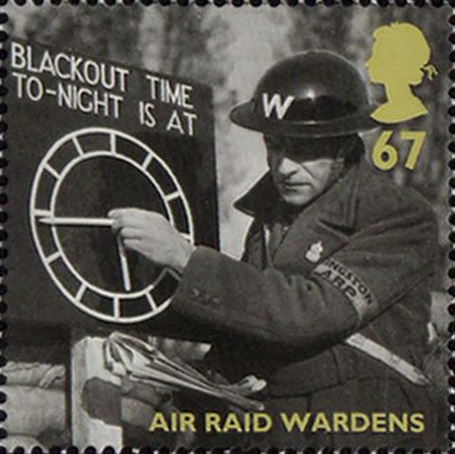 Air Raid Warden stamp from Royal Mail series 