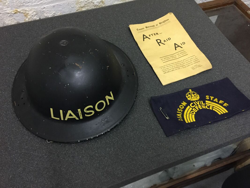 WW2 Civil Defence Liaison Staff Helmet & Armband