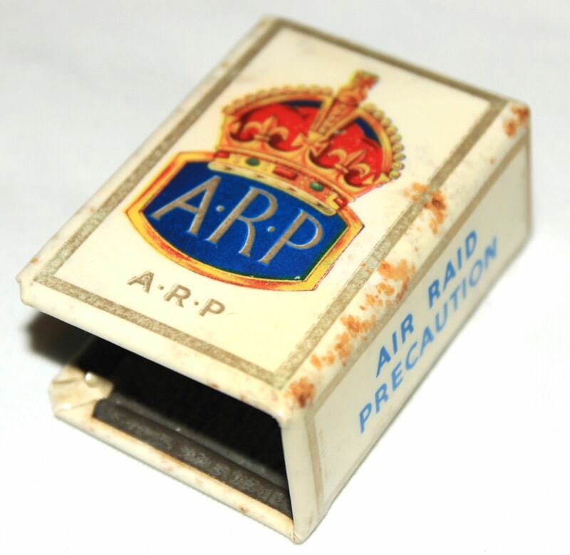 WW2 Air Raid Precautions (ARP) Celluloid & Metal Matchbox Holder