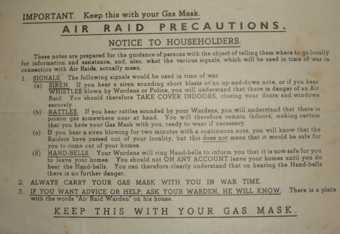WW2 ARP Notice To Householders
