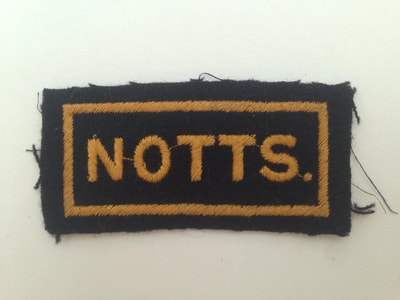 Embroidered Notts. Civil Defence Oblong Battledress Area Marking (Blacked Out Britain)