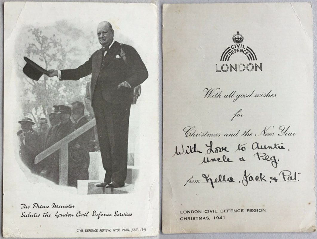 WW2 Civil Defence Review Postcard Of Churchill, 1941