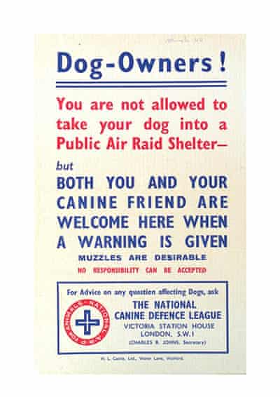 NARPAC Poster Regarding Dogs And Air Raid Shelters