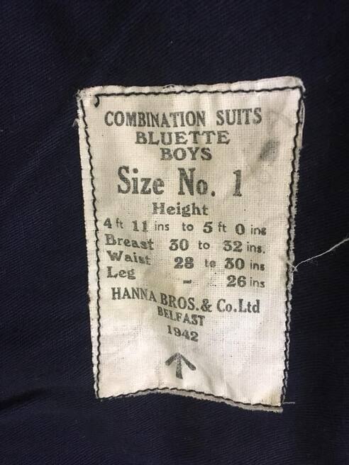 1942 Combination Suit Bluette Boys Label