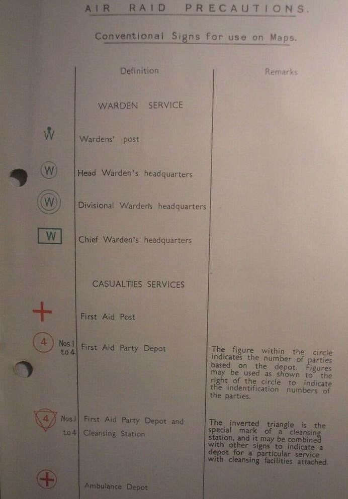 ARP Warden & Casualty Service Map Location Symbols