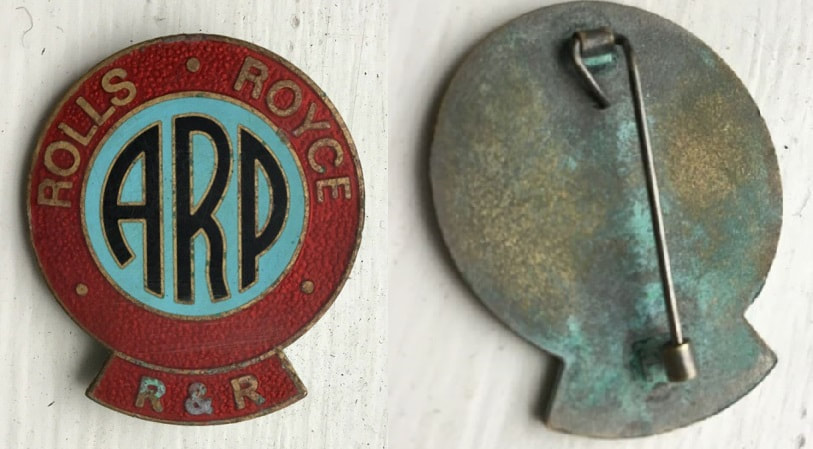 Fake WW2 Rolls Royce ARP badge