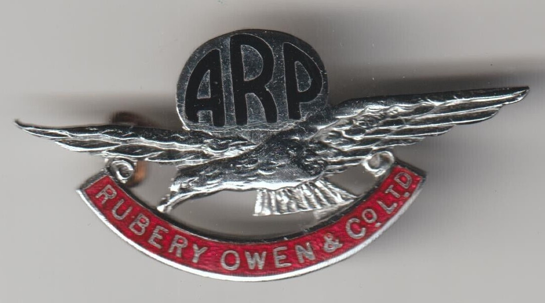 WW2 Rubery Owen & Co. Ltd. ARP Badge