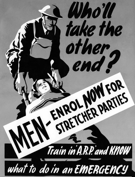 WW2 ARP Stretcher Party Recruitment Poster