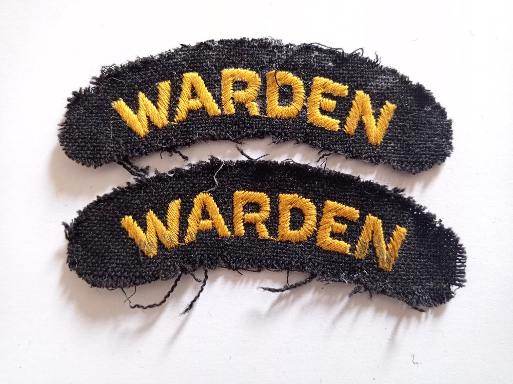 Embroidered WW2 Warden Shoulder Titles