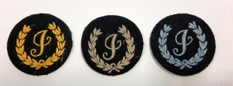 ​Civil Defence Corps Instructors' Embroidered Badges in Gold, Silver and Blue