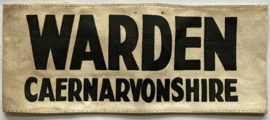 WW2 Caernarvonshire Warden Armband Front