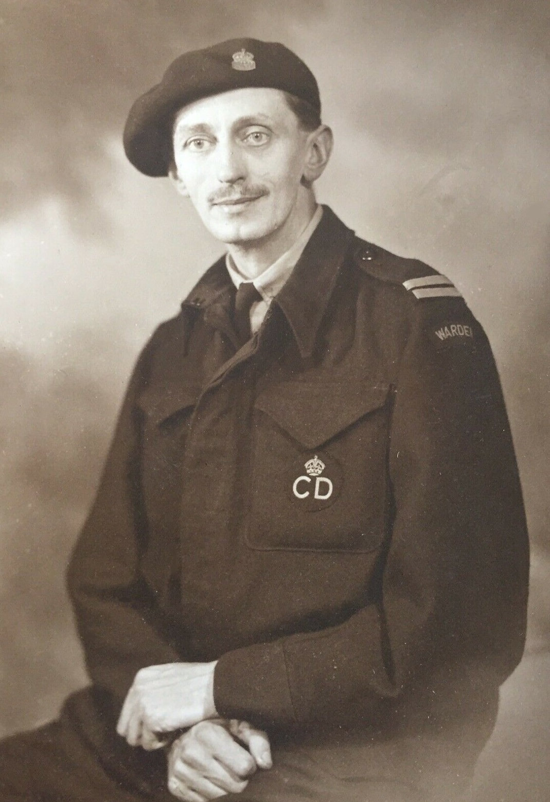 WW2 Civil Defence Officer With Peculiar Rank Location
