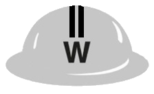 White warden helmet with two bars