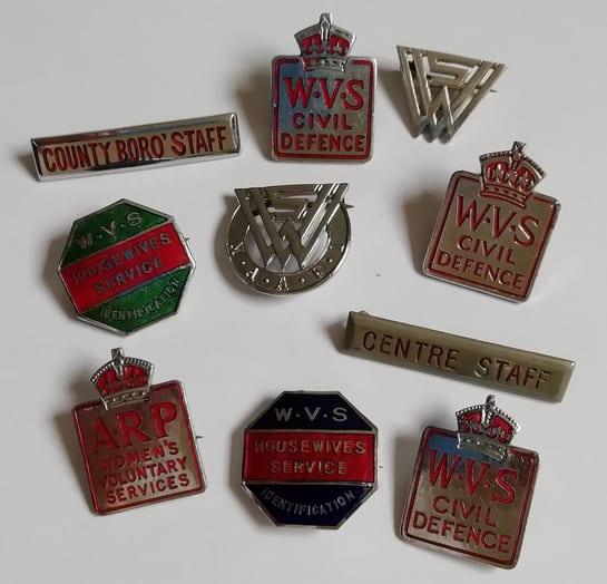 Selection of WVS badges issued during WW2